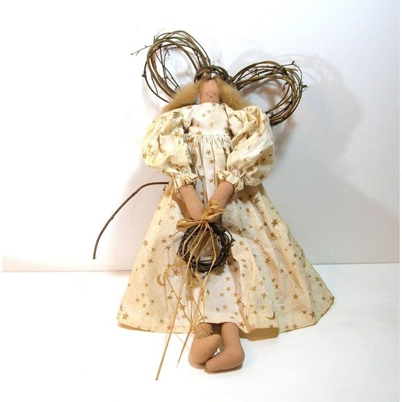 Angel Doll Folk Art Primitive Country Style Doll - Picture 4 of 7